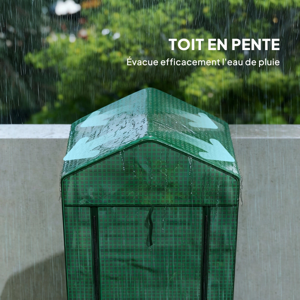 Serra da balcone 5 livelli ¨C zephmum ¨C verde acciaio 69x49x193 cm