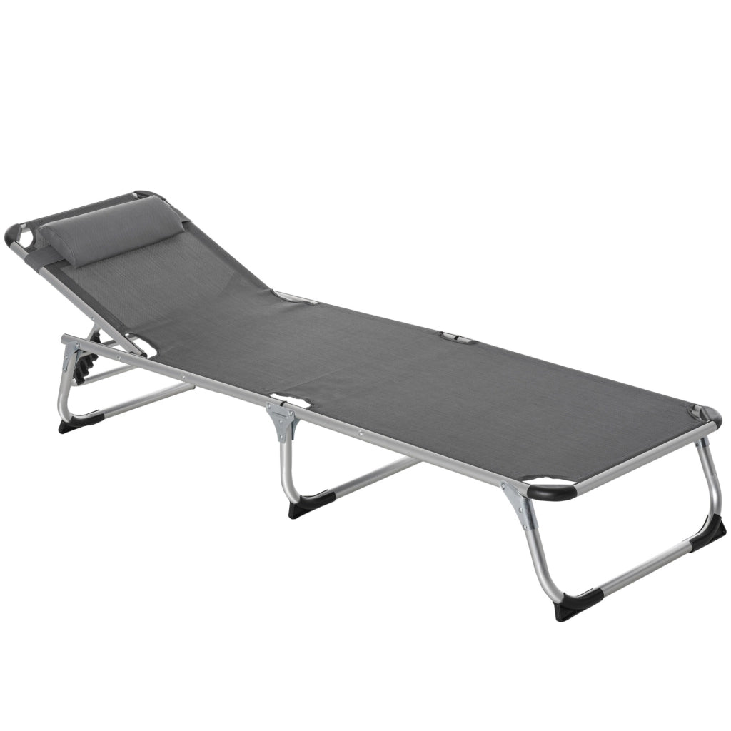 Lettino pieghevole da giardino con cuscino ¨C zephmum ¨C Grigio