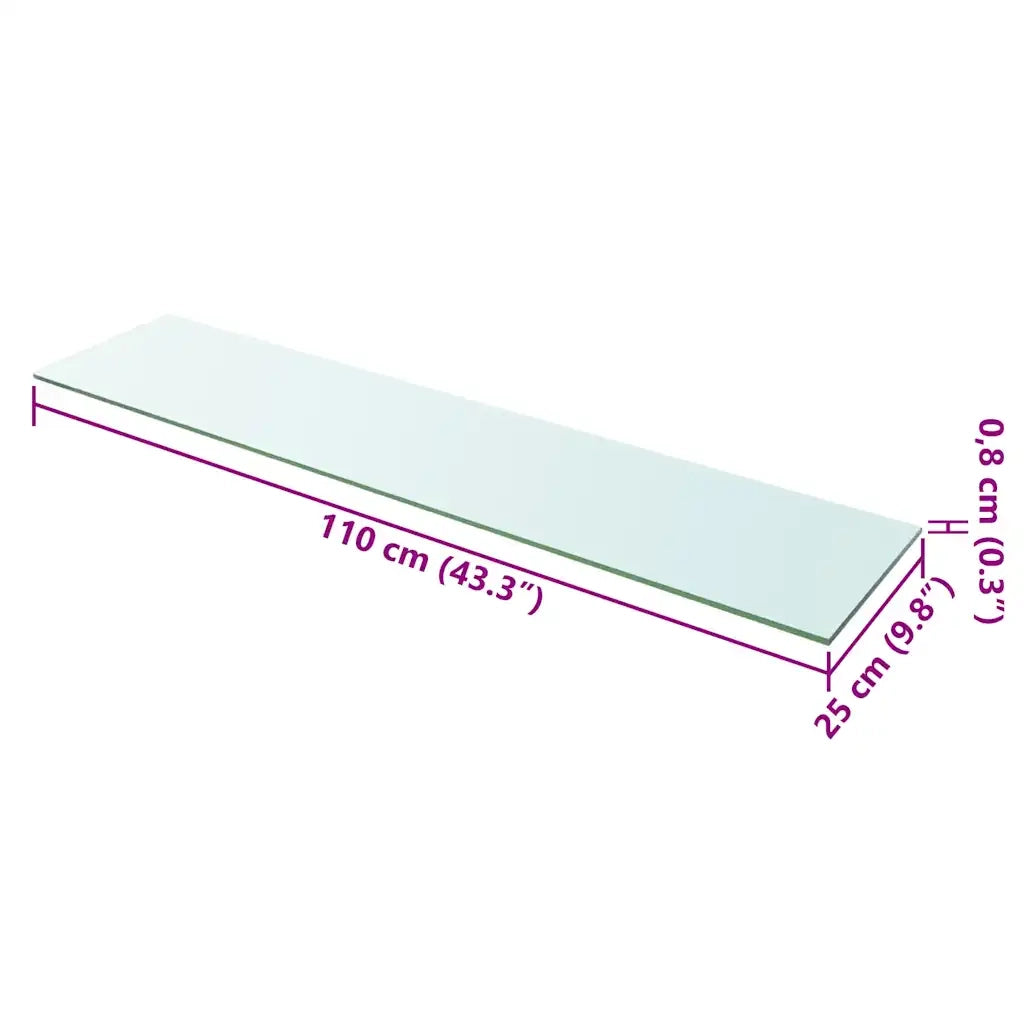 Mensola | Ripiano | Scaffale in Vetro Trasparente 110x25 cm