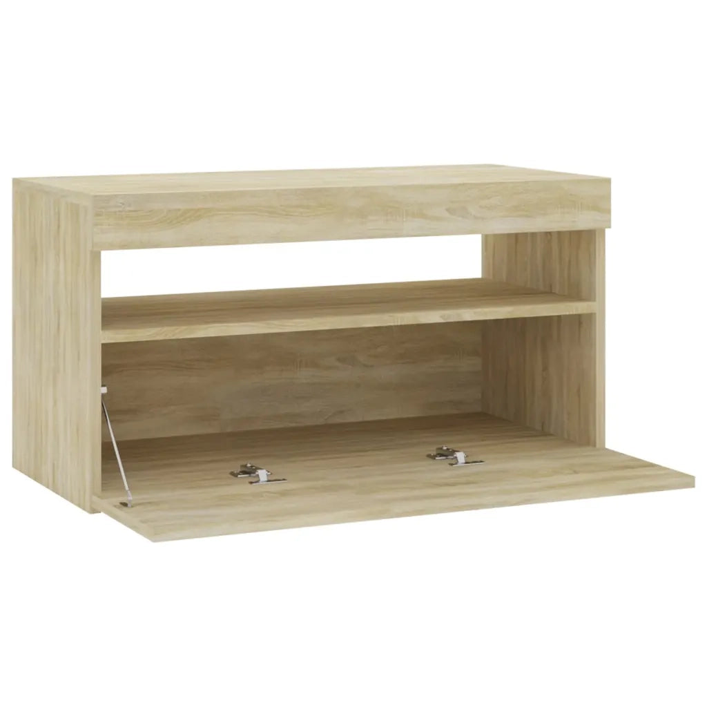 Mobile Porta TV con Luci LED Rovere Sonoma 60x35x40 cm 804397