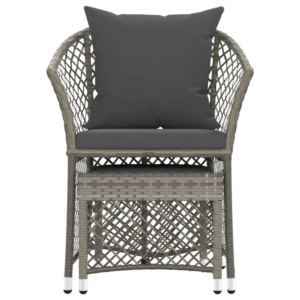 Set di mobili da giardino mobili da esterno set da 2 pezzi con cuscini resina intrecciata grigia 02_0015891
