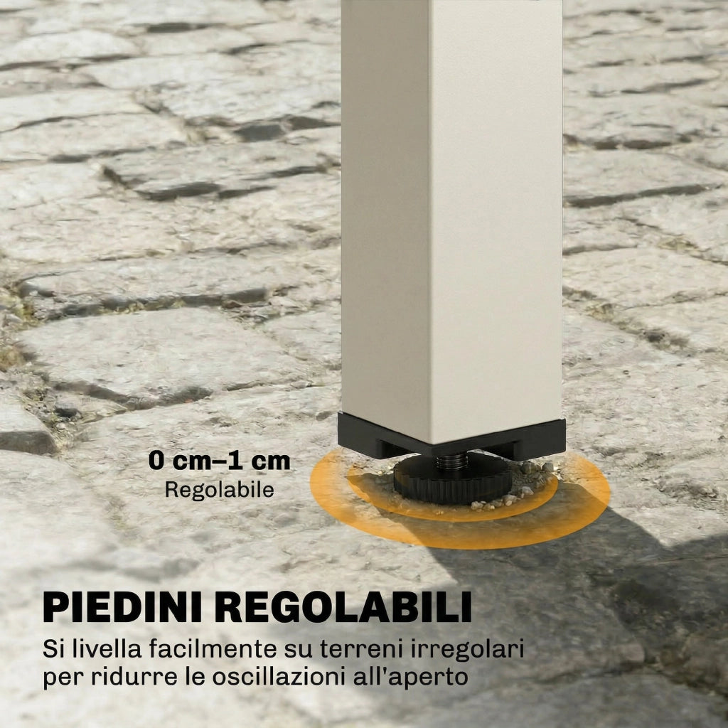 Tavolo allungabile da esterno ¨C zephmum ¨C Bianco crema, alluminio, vetro temperato