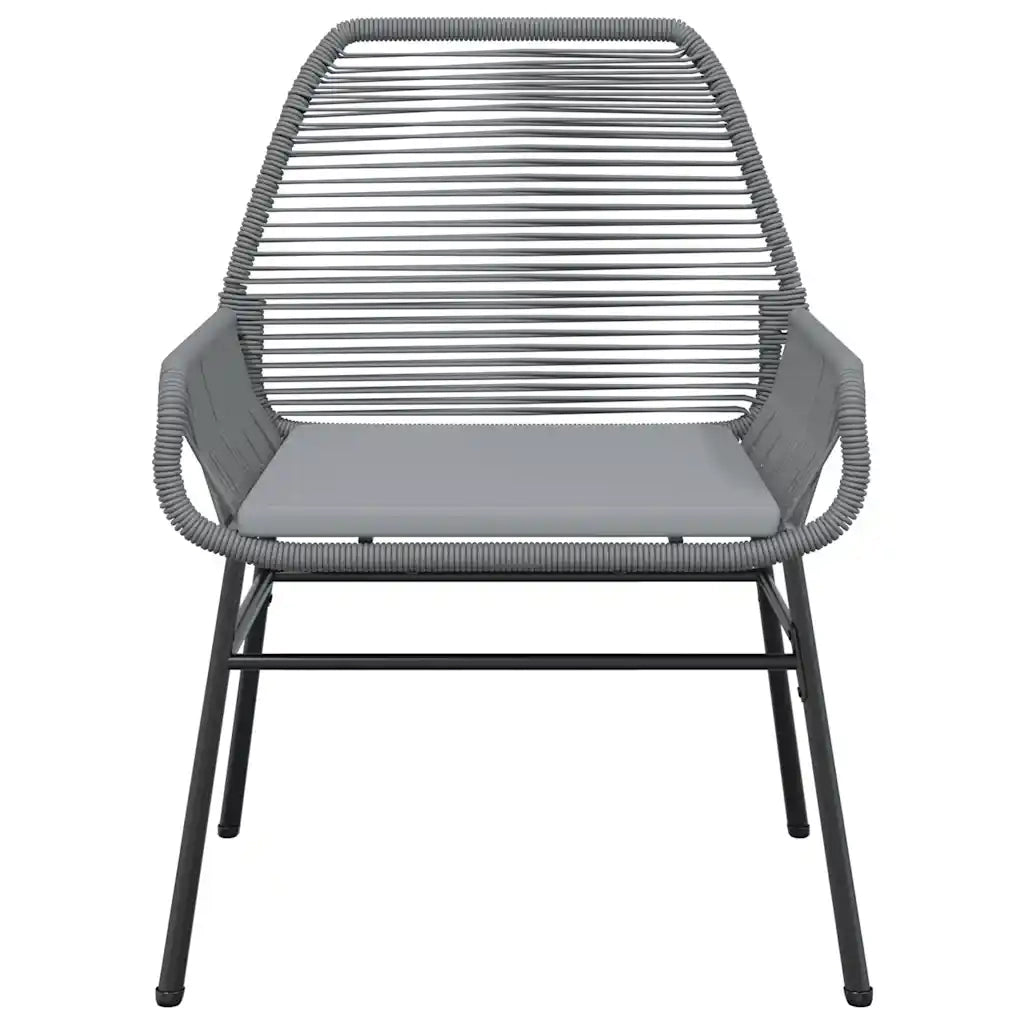 Sedie da Giardino 2 pz | Sedie da Esterno con Cuscini Grigio in Polyrattan