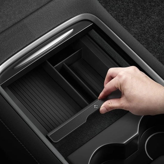 Organizzatore di console centrale con supporto per braccia Accessori per Model Y con tecnologia Smooth Slide Carbon Edition