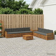Set di divani da esterno con cuscino 9 pcs Naturale e Antracite 3383180