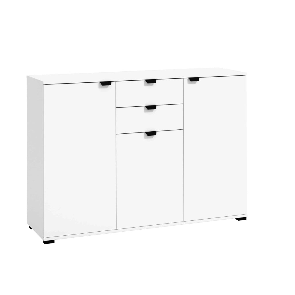 credenza moderna con 3 ante e 2 cassetti cm 135x40x95 h - PLUS
