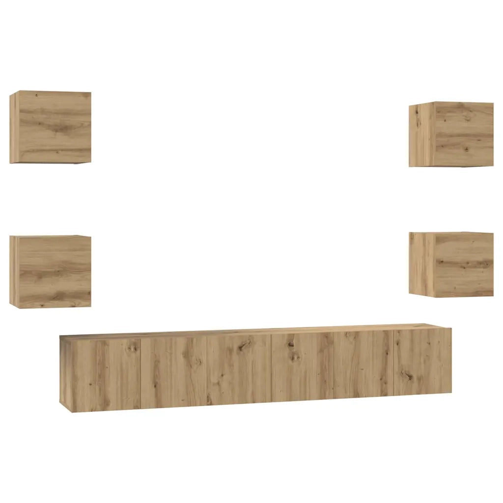 Set mobile TV 7 pcs Rovere artigianale Legno multistrato 3393398