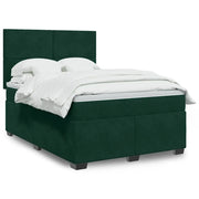 vidaXL Giroletto a Molle con Materasso Verde Scuro 160x200 cm Velluto