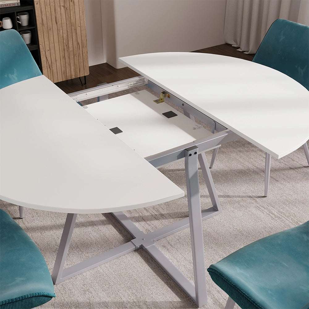 Vicco tavolo da pranzo allungabile Bianco/Grigio 120 x 120 cm estensibile