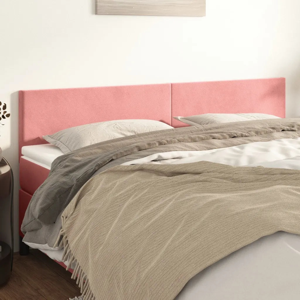 Testiera Rosa 200x5x78/88 cm in Velluto 345863