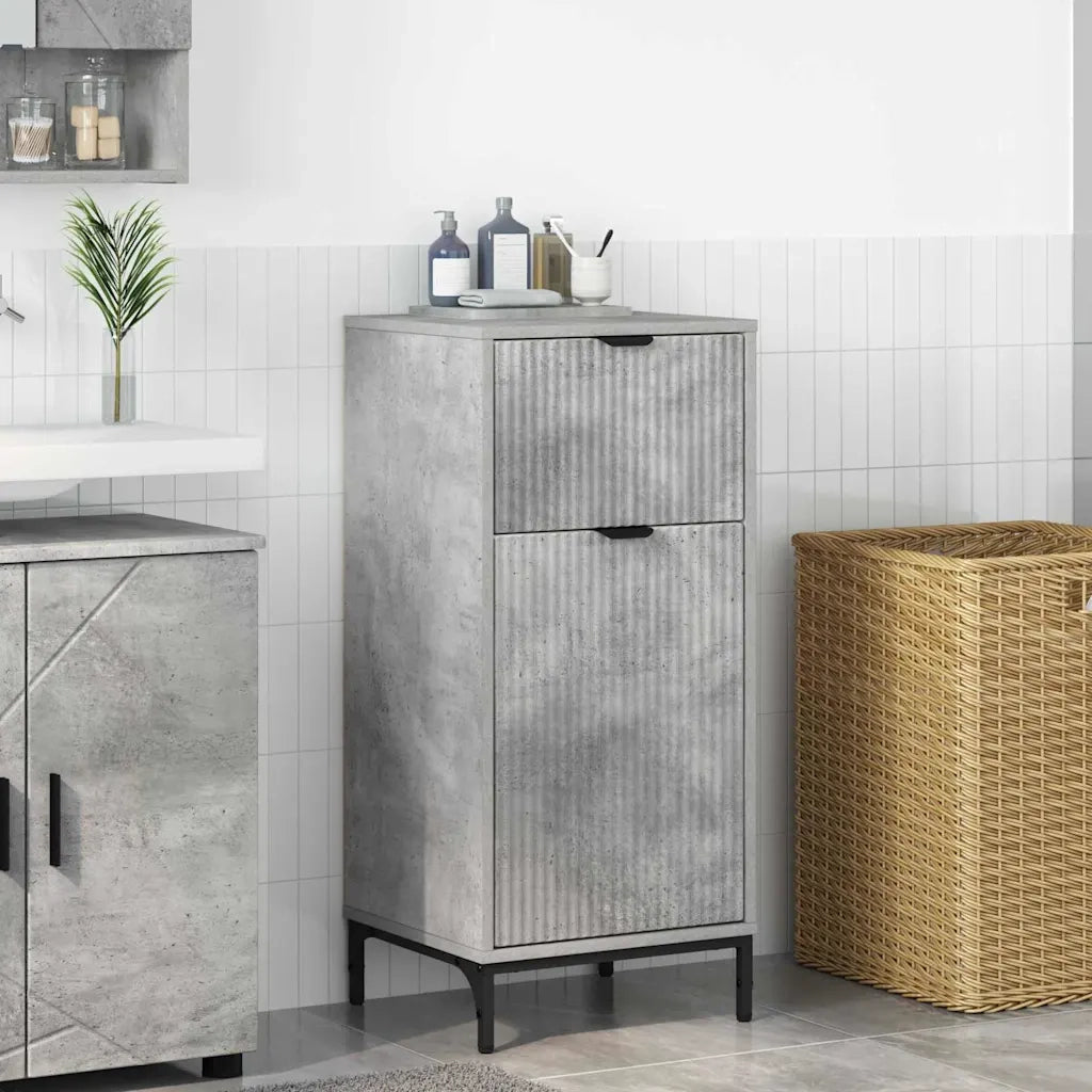 Mobile da Bagno con cassetto Grigio cemento 39,5 x 36 x 88 cm