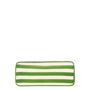 Lido Set 2 Piatti Rettangolari Serie Righe in Ceramica Artigianale Verde Made in Italy Design Moderno ed Elegante per Tavola Raffinata