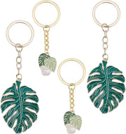 Sleutelhanger con Foglie di Monstera Verde per Portafoglio e Borsa Automobilistica