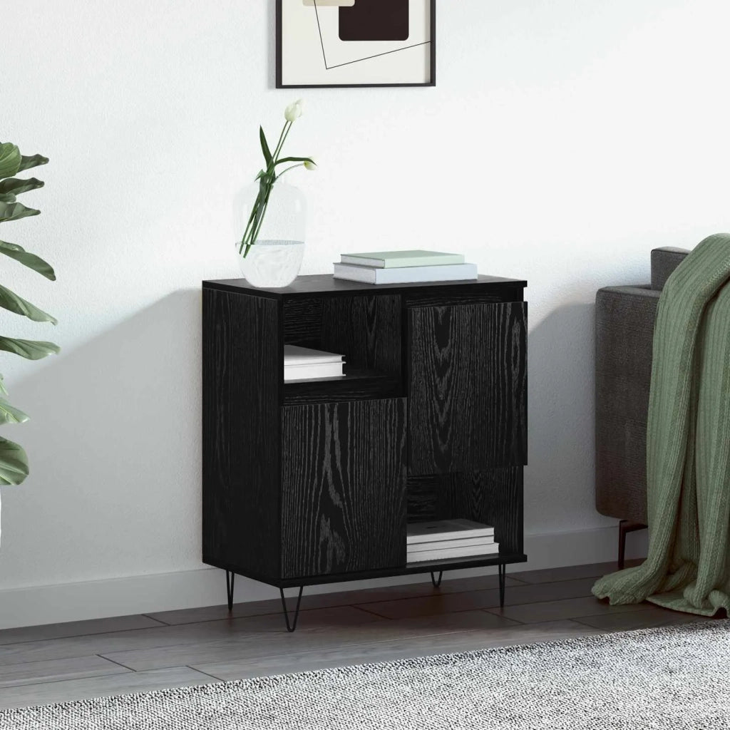 Credenza | Madia | Buffet da pranzo | Armadio da pranzo Rovere Nero 60 x 35 x 70 cm