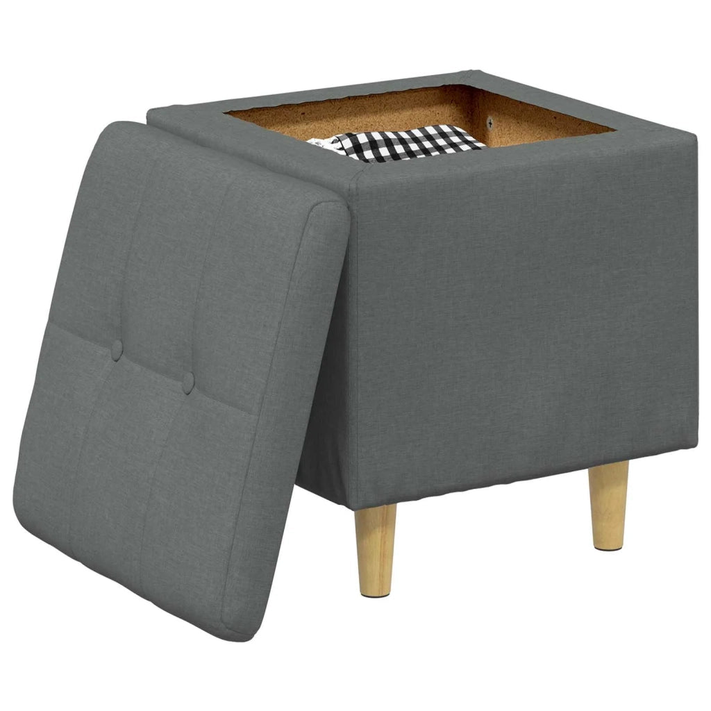Pouf contenitore Grigio scuro 40 x 40 x 45 cm Tessuto