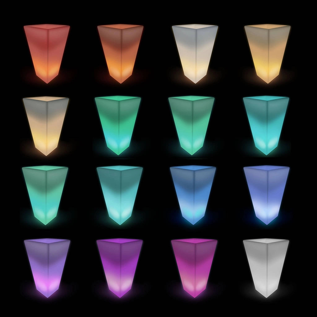 Vaso luminoso led colore bianco con batteria ricaricabile, multicolore