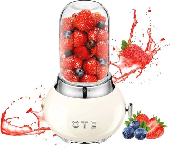 Blender Portatile con Contenitore in Acciaio Inossidabile - 400ml Mini Blender per Smoothie, Succo & Milkshake