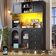 Credenza Buffet con LED ¨C Xylo ¨C Nero/Bianco, 4 Ante, 120x40x188 cm