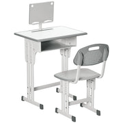 Scrivania con Sedia Bambini ¨C zephmum ¨C Grigio 60x45x90-102 cm