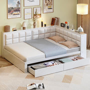 Divano letto legno 140x200cm?- Xylo - pino cassetto bianco