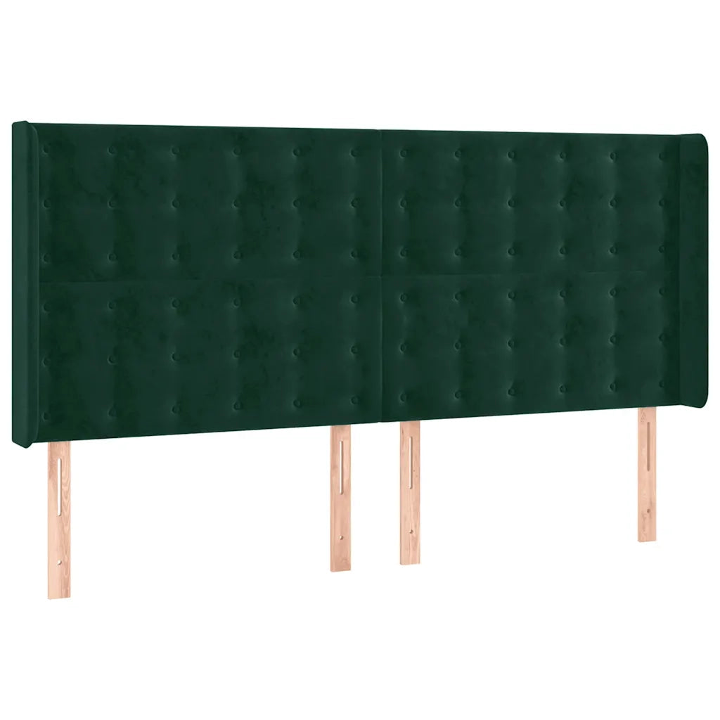 Testiera | Testata a LED Verde Scuro 163x16x118/128 cm in Velluto