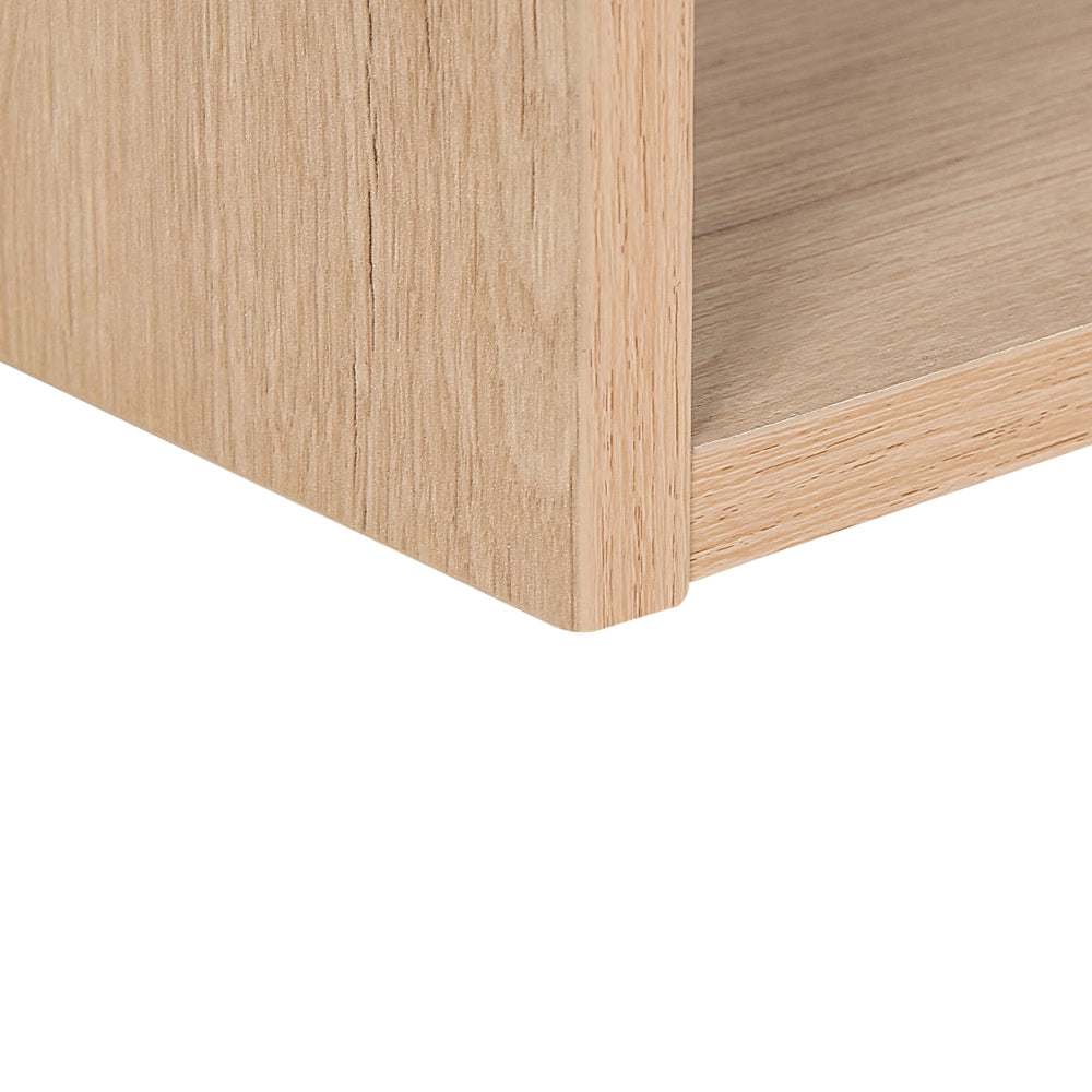 Libreria a 5 ripiani in legno chiaro con scaffalature in cemento comodino soggiorno camera da letto