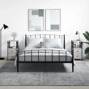 Comodini 2 pz Grigio Sonoma 34x35,5x70 cm in Legno Multistrato