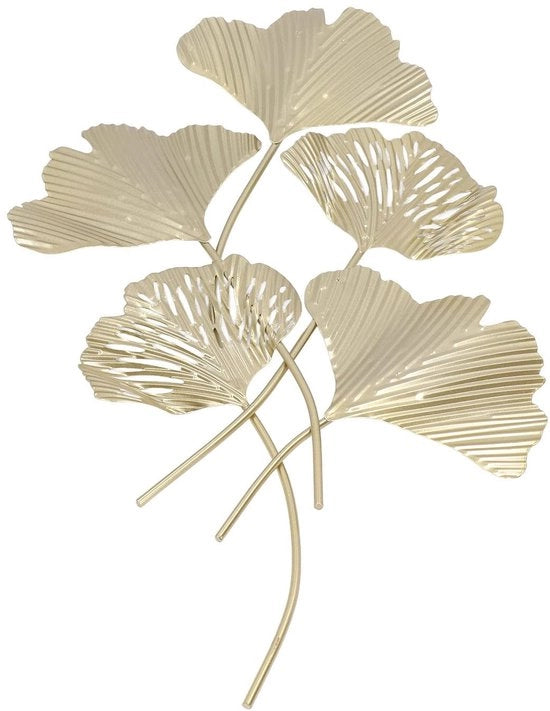 Decorazione per Parete Foglie di Ginkgo Metalliche - Decorazione per Parete 3D - Decorazione per Parete Ufficio - Decorazione per Parete Salotto - Decorazione per Parete Camera da Letto - Progettazione Robusta e Duratura - Arte per Parete