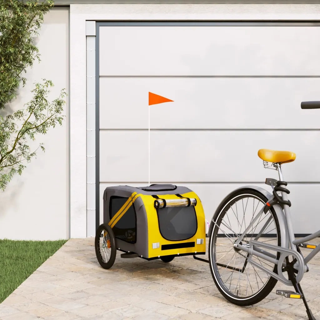 Rimorchio da Bici per Animali Giallo e Grigio Oxford e Ferro CFW7534236