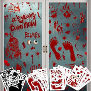 Decorazioni per finestre Halloween a forma di macchie di sangue, 12 pezzi, decorazioni per finestre e mura PVC, rinnovabili, horror, Halloween