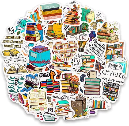 100 pezzi di adesivi per libri - adesivi divertenti per libri - vinile - impermeabili all'acqua - regalo per gli appassionati di libri Kindle.