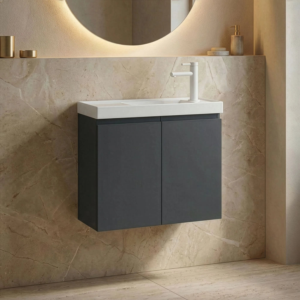 Mobile lavabo "Ferla 60" - 60 x 22 x 50 cm - Antracite opaco
