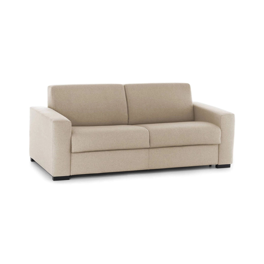 Divano fisso Ayta, Divano a 3 posti, Made in Italy, SofÒ  Soggiorno in tessuto imbottito, con Braccioli standard, cm 220x95h90, Beige