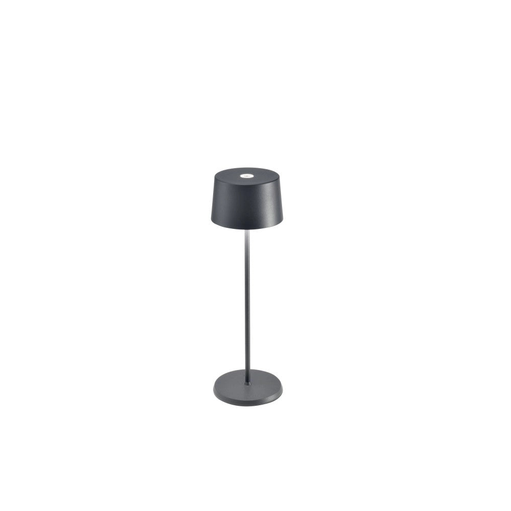 Lampada a led da tavolo Olivia Pro Grigio Scuro ricaricabile e dimmerabile