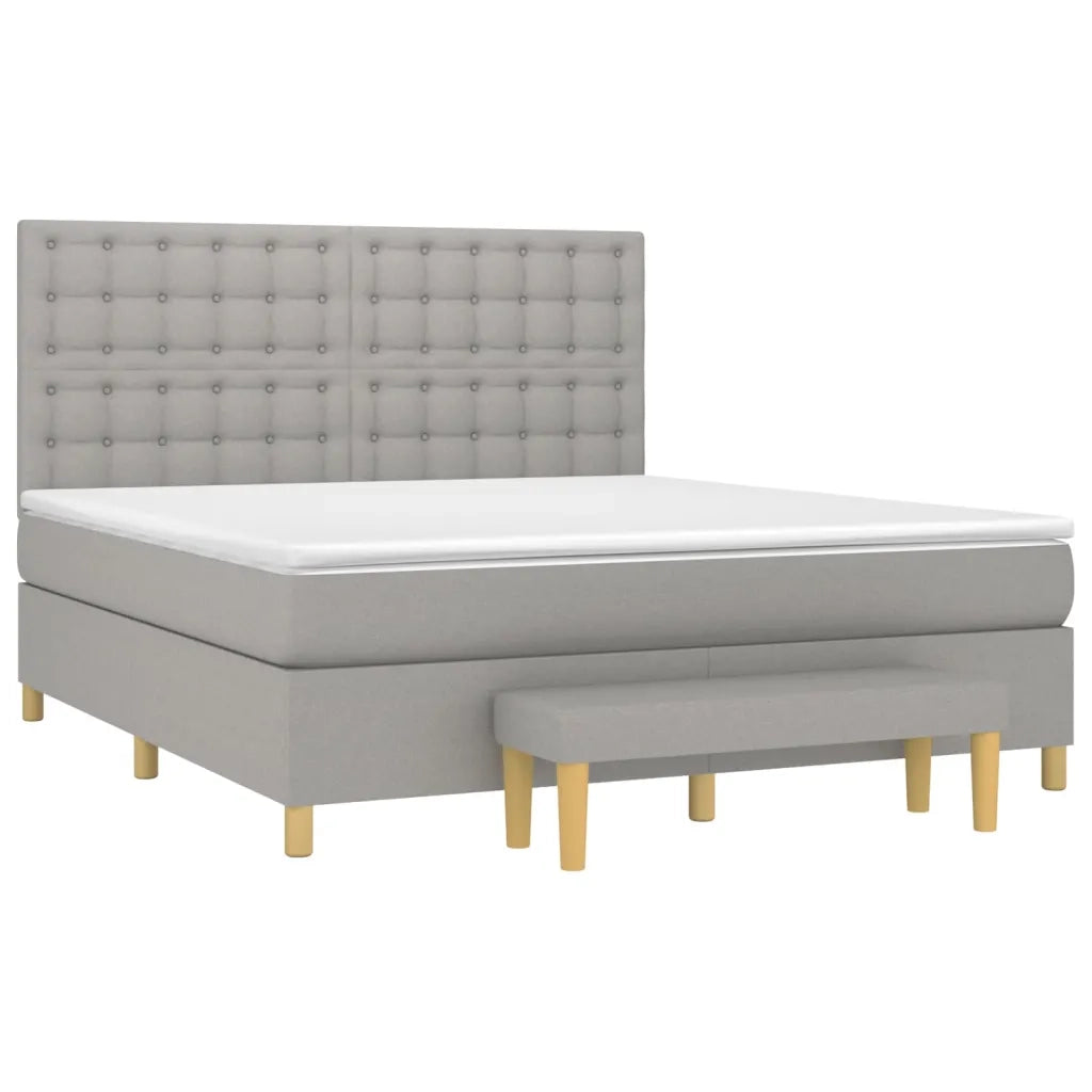 Giroletto a Molle con Materasso Grigio Chiaro160x200 cm Tessuto 3137485