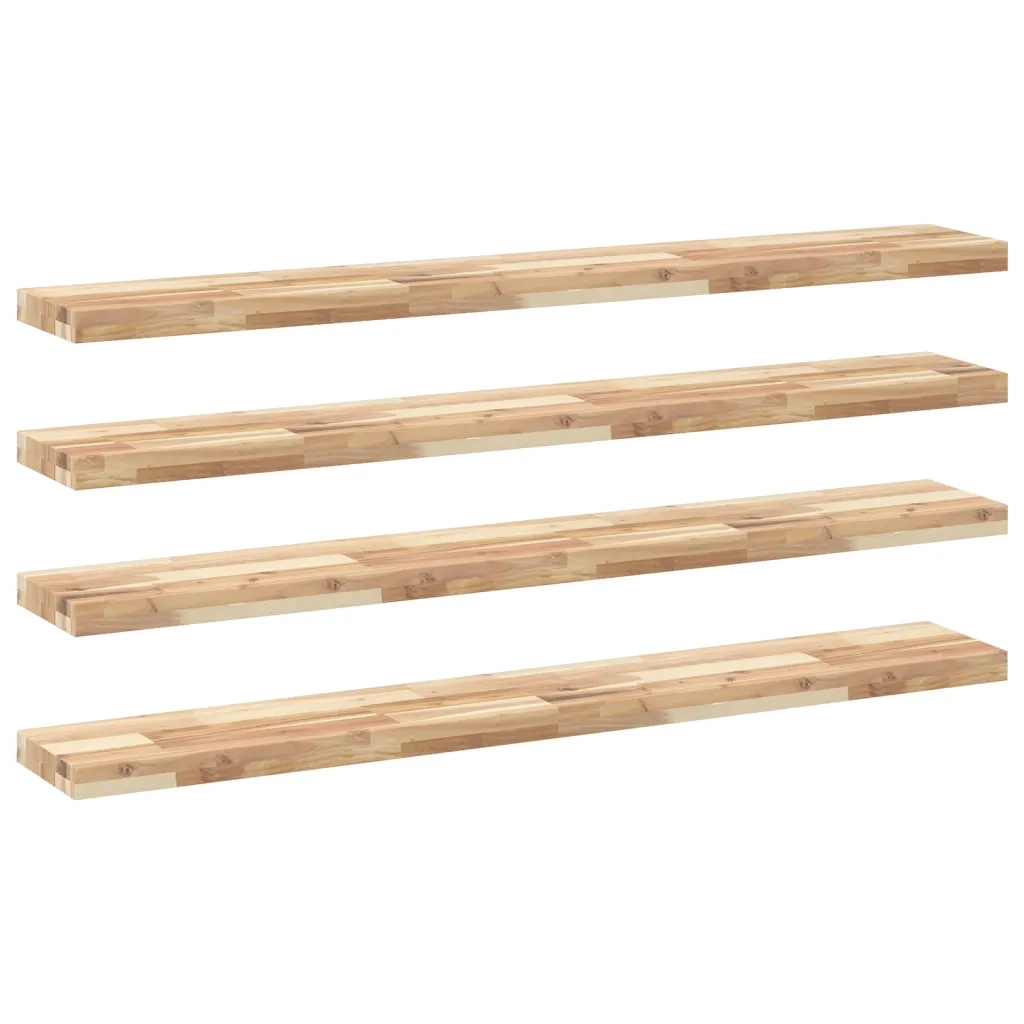 vidaXL Mensole da Parete 4 pz 140x20x4 cm Legno Acacia Non Trattato