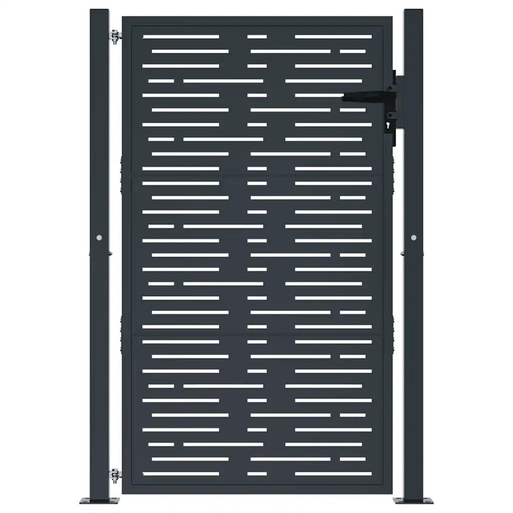 Cancello da giardino antracite 100x150 cm in acciaio design quadrato 153193