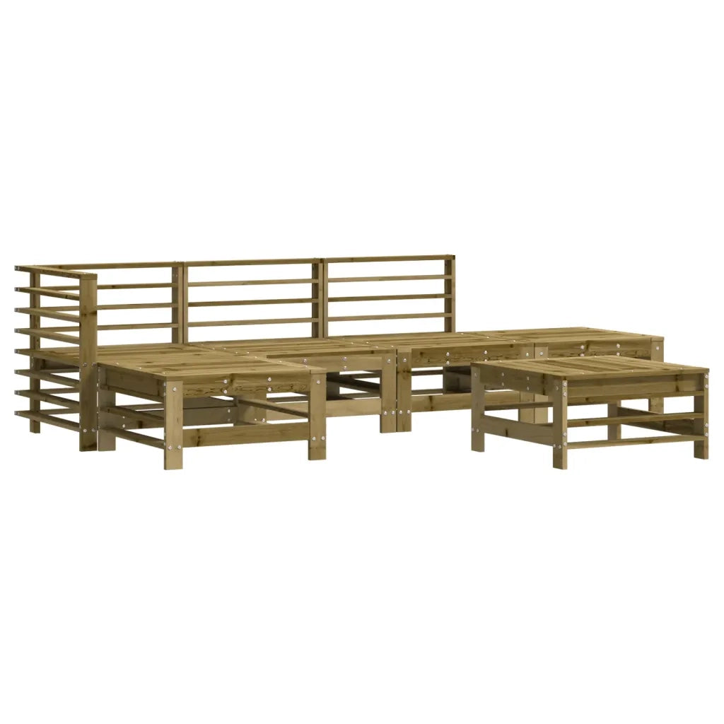 Set Salotto da Giardino 6 pz | Set di Mobili da Esterno in Legno Impregnato di Pino