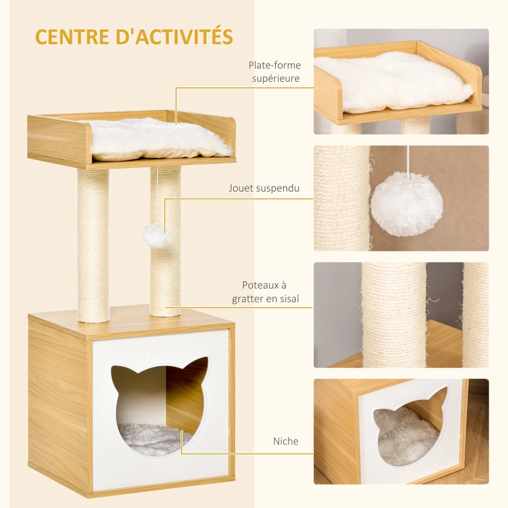 Albero per gatti con tiragraffi e piattaforma ¨C Minimal ¨C 81 cm
