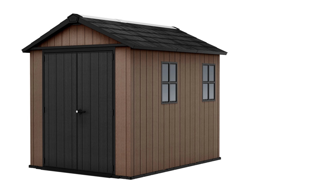 Casetta Box da Giardino 230x287x246 cm Newton Plus 759/975 Doppia Opzione Montaggio in Resina Evotech+ Nero