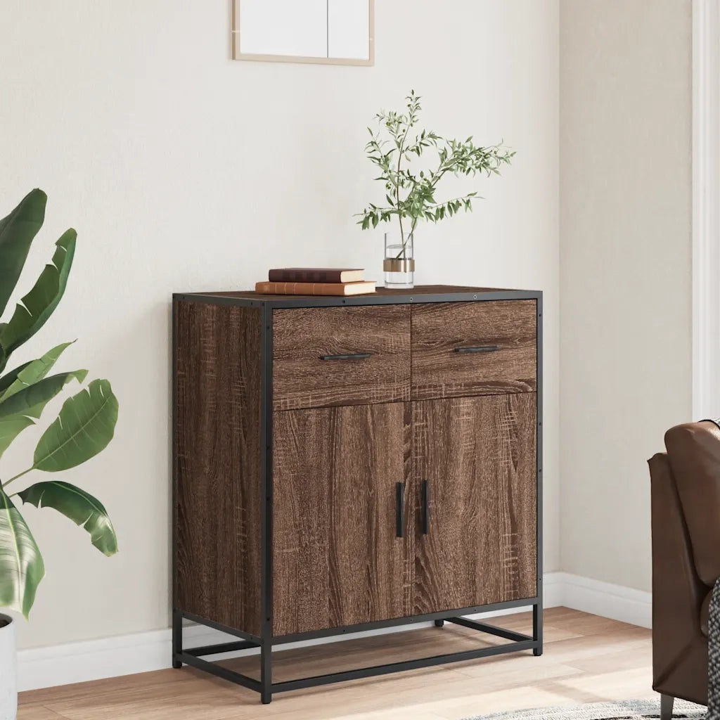 Credenza Rovere Marrone 68x35x76 cm in Legno Multistrato 848983