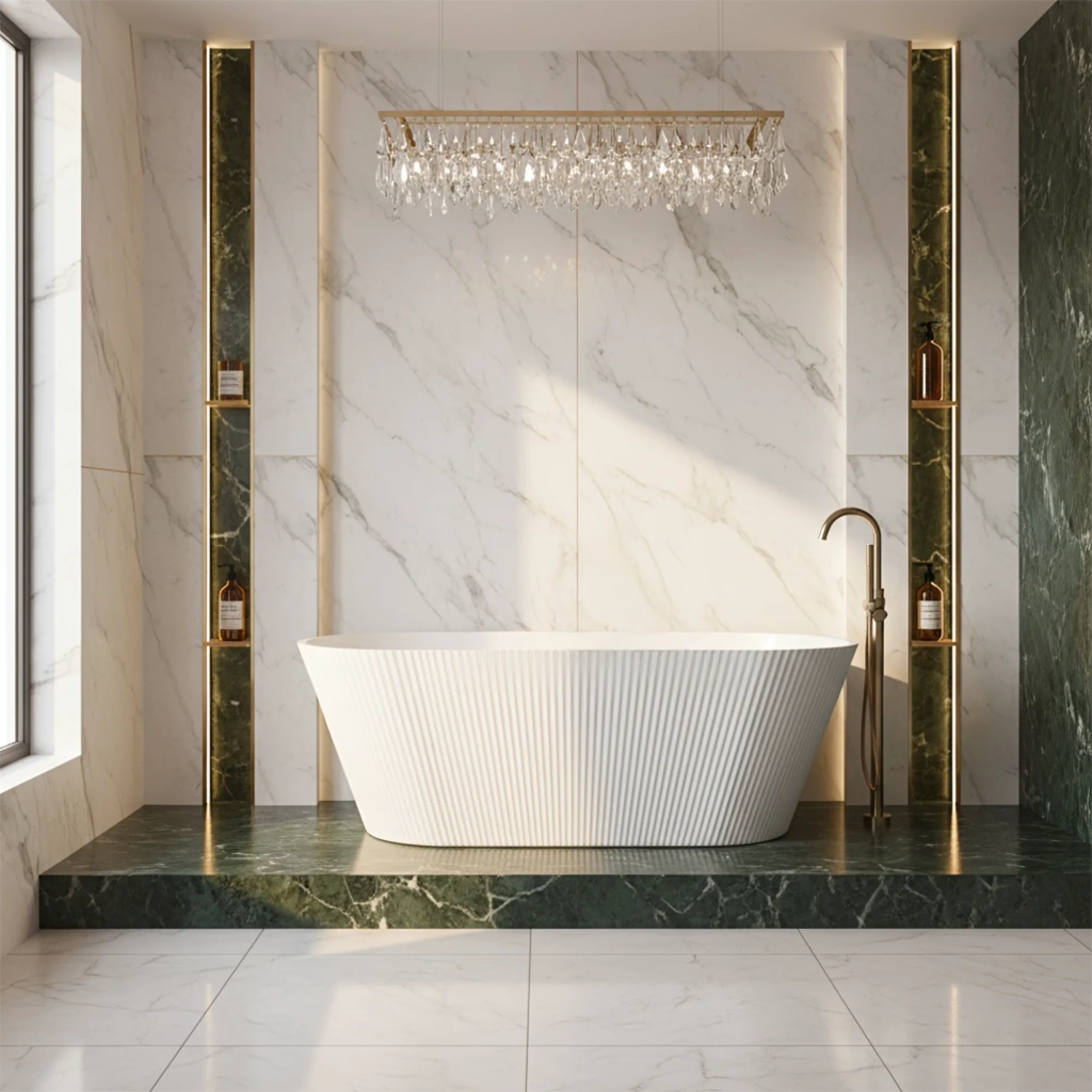 Vasca Da Bagno Freestanding In Acrilico Ofelia 170 Copritappo rame spazzolato