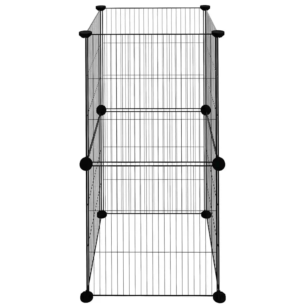 Gabbia per Animali Domestici 8 Pannelli Nero 35x35 cm Acciaio 3114034