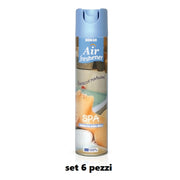 Trade Shop - Set 6 Pz Deodorante Per Ambiente Spray Profumo Casa Fresco 300 Ml Spa -
