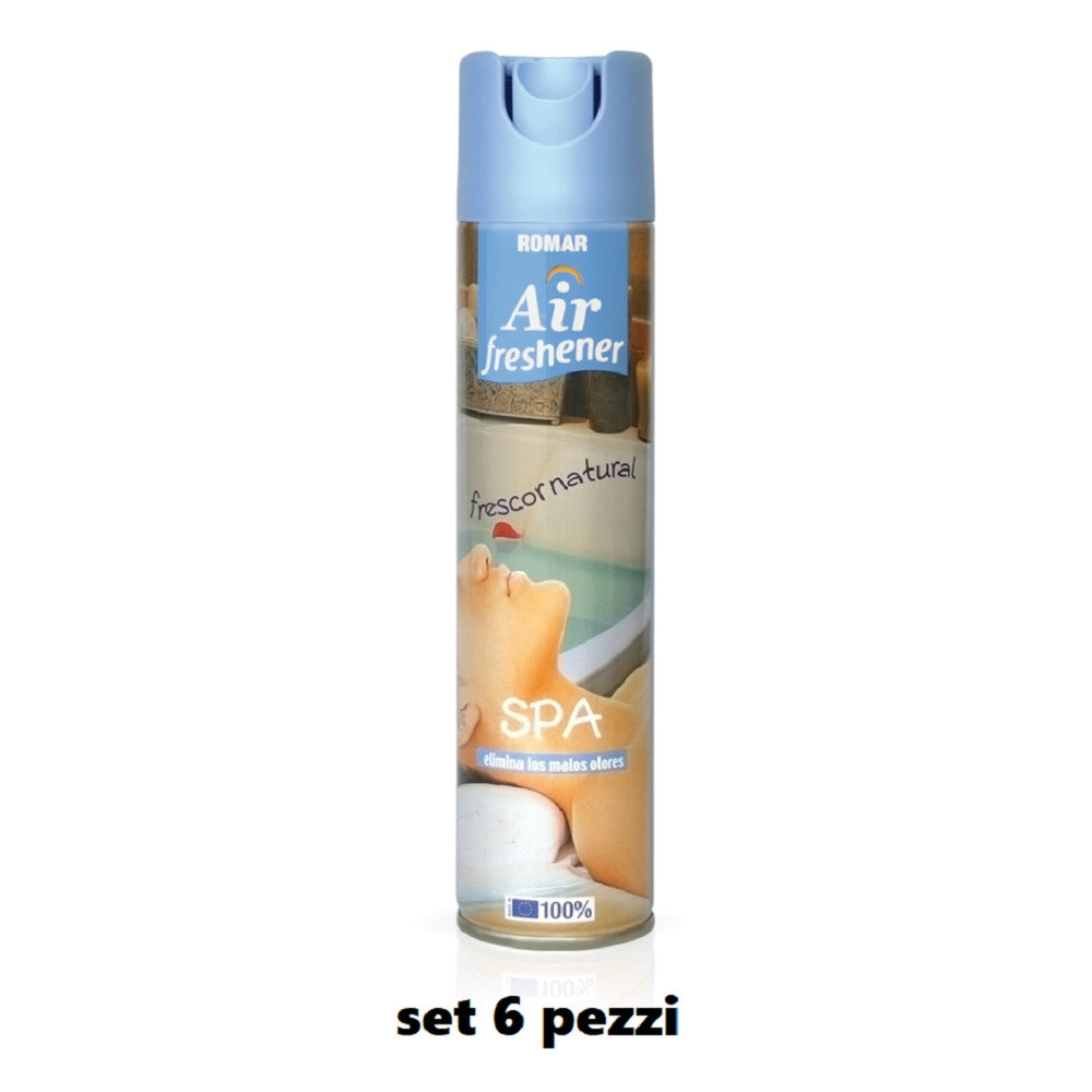 Trade Shop - Set 6 Pz Deodorante Per Ambiente Spray Profumo Casa Fresco 300 Ml Spa -