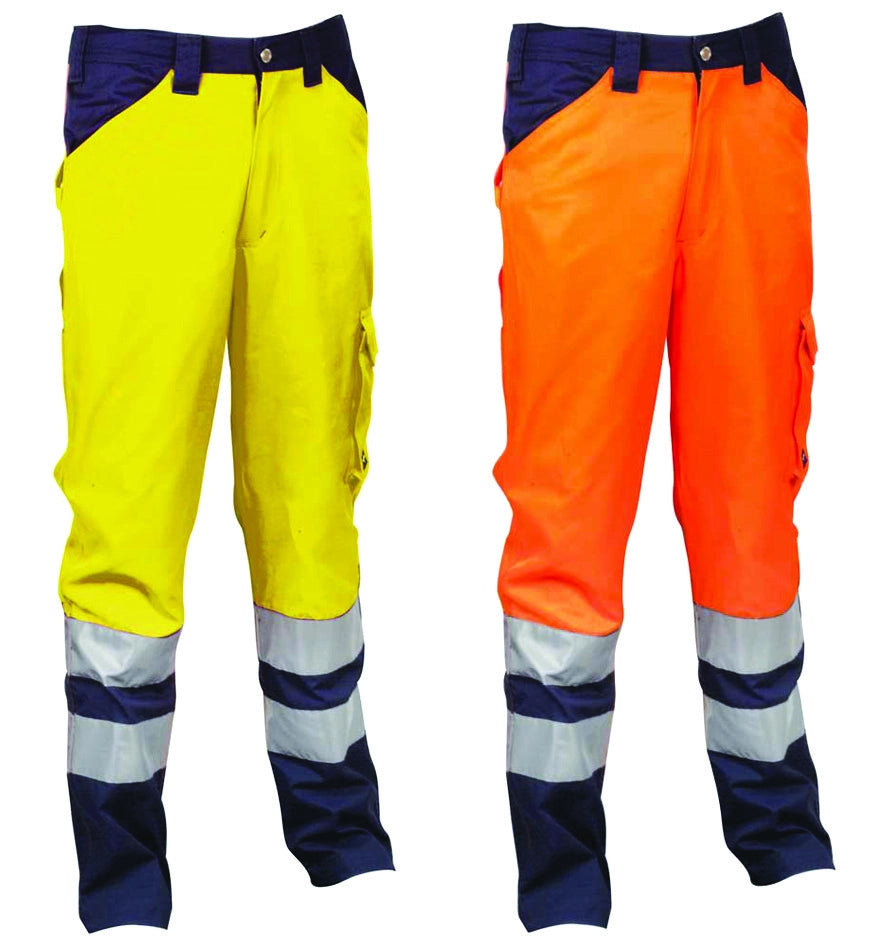 PANTALONE ENCKE AD ALTA VISIBILITA'  tg.L  giallo fluo/navy    COFRA