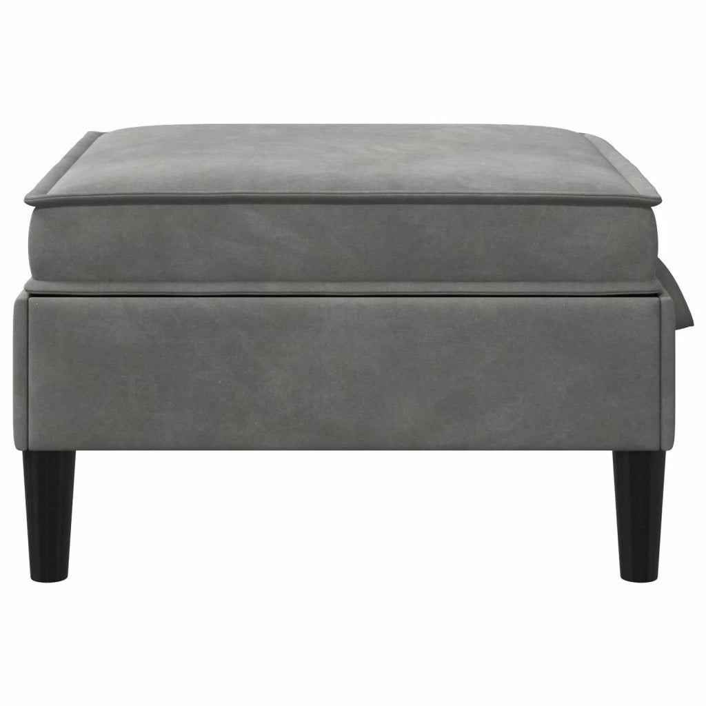 Pouf con Storage Grigio Scuro Velluto