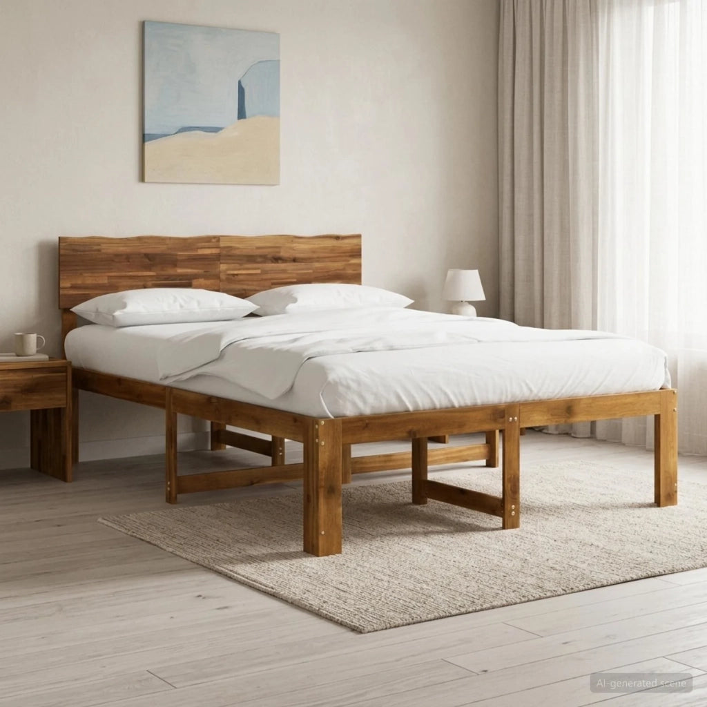 Letto matrimoniale con testiera ROSTOCK Naturale 140 x 200 cm 903381