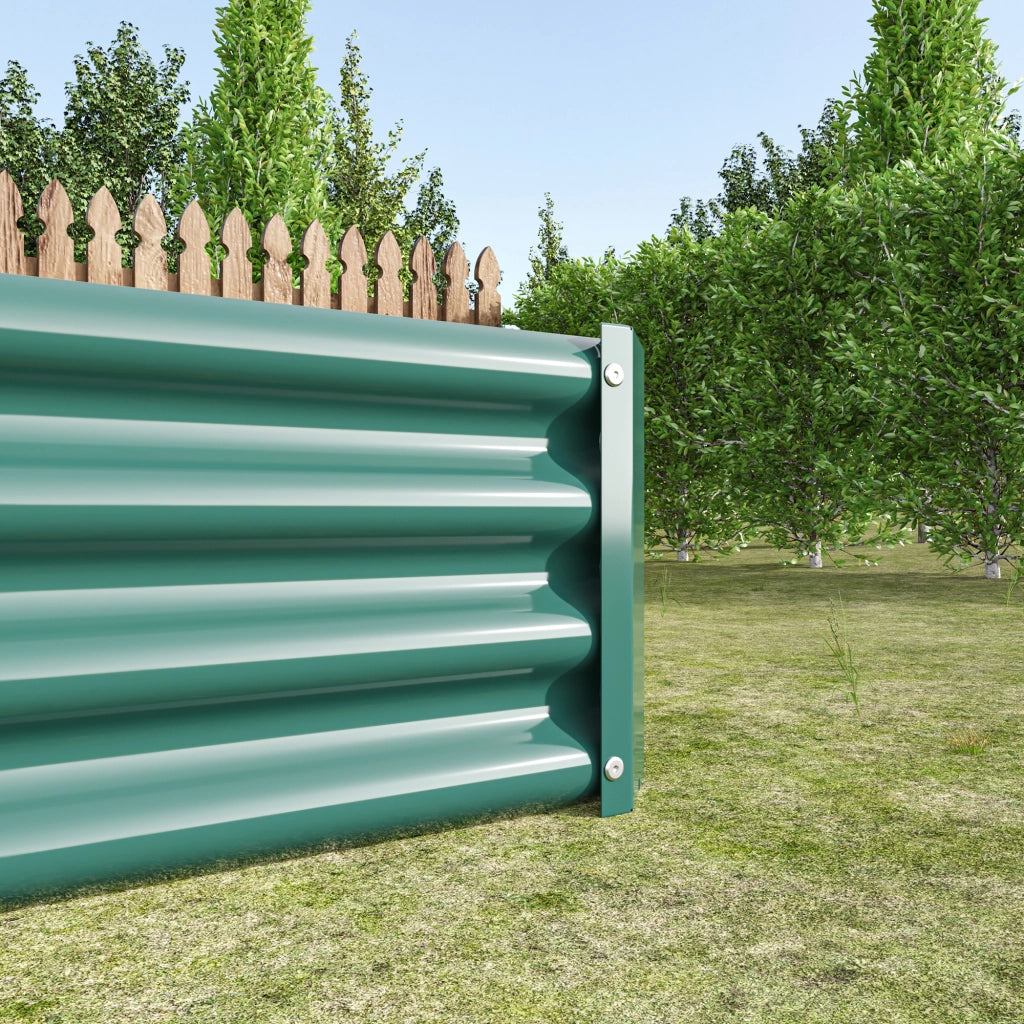 Aiuola rialzata in metallo verde per orto e giardino 232 × 113.5 × 30 cm