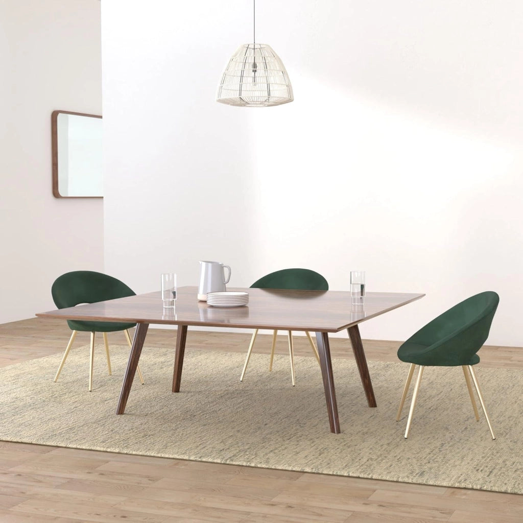 Set di 4 Sedie da Pranzo Poltrone in Velluto per Sala da Pranzo Soggiorno Moderna Sedia Con Schienale Braccioli Verde Scuro BH230dgn-4